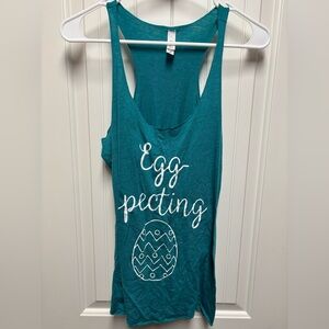 Teal Egg-pecting Maternity Tank Top